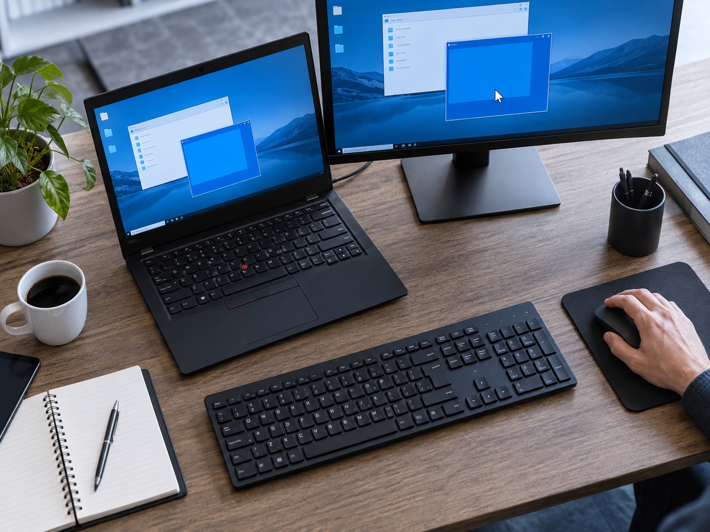 Illustration de l’assistance sur un poste informatique Windows.